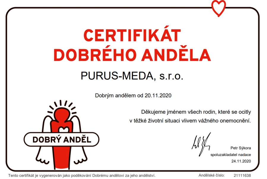 Certifikát Dobrý anděl