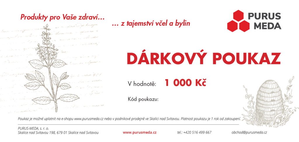 Dárkový poukaz PURUS-MEDA 1000 Kč